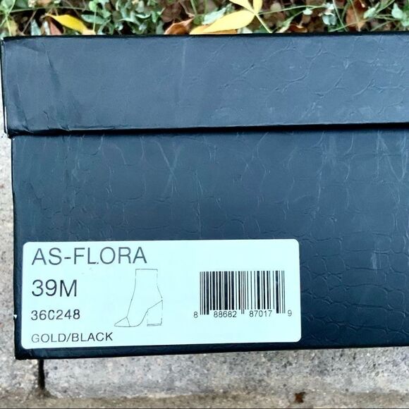 ASH WOMEN’S AS-FLORA MID-CALF BLOCK-HEEL BOOTS IN GOLD & BLACK WOMEN SIZES 9, 10 - Picture 13 of 15